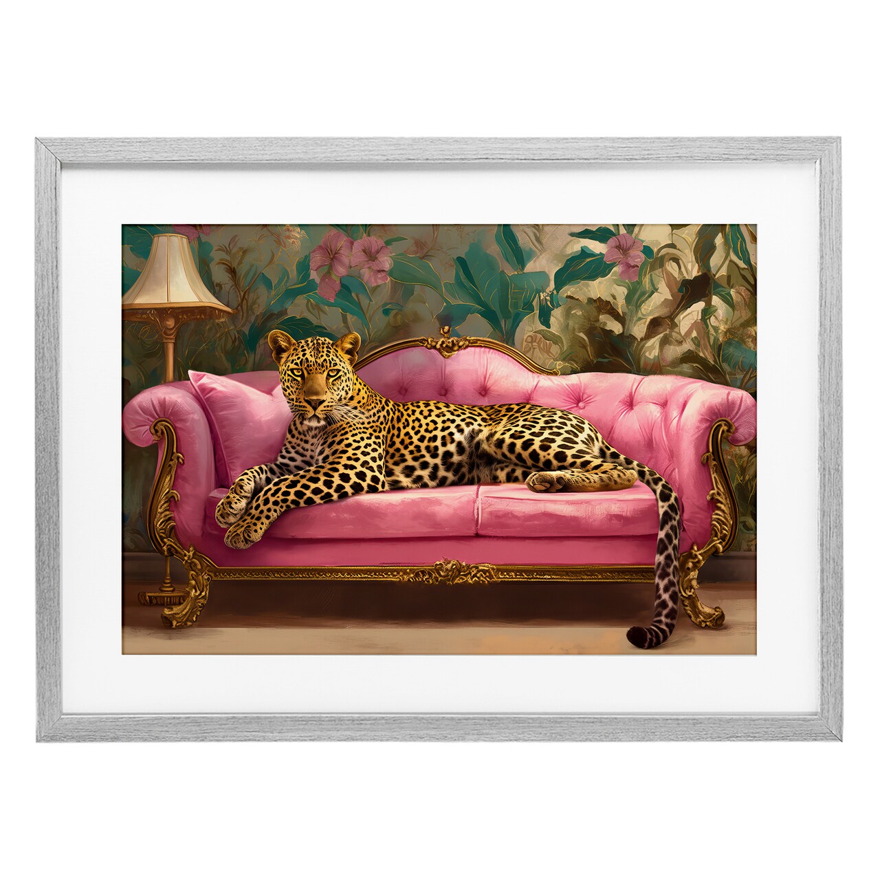 Stupell Industries Exotic Lounging Leopard Framed Print Under Glass, design by Tina LeCour
